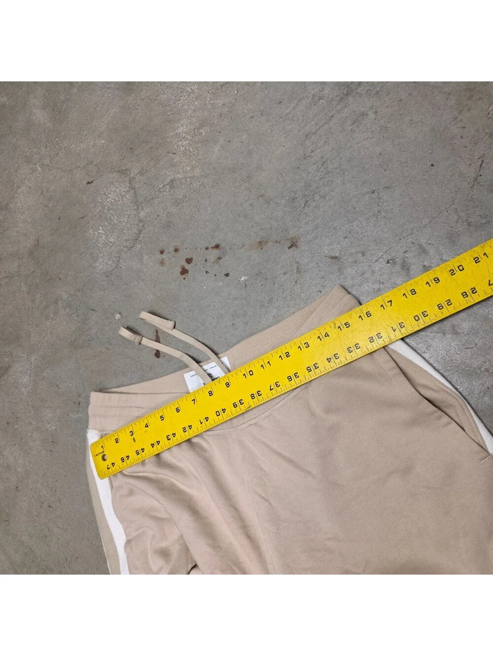 Reigning Champ Beige Side Stripe Sweatpants L x 29 Cotton Fleece